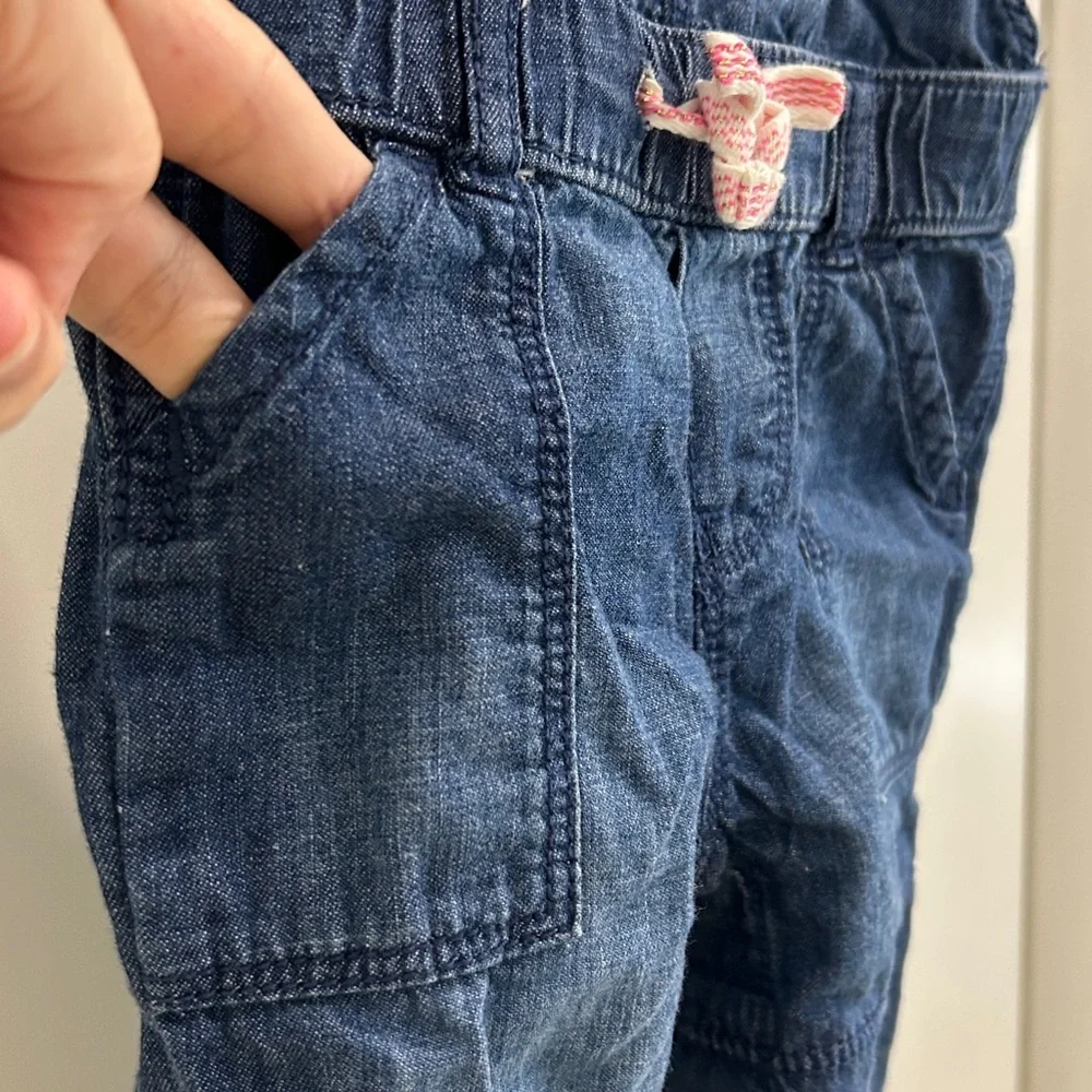OshKosh B'gosh Denim Bib Overalls Blue Jean Jogger Style |Size 9 months